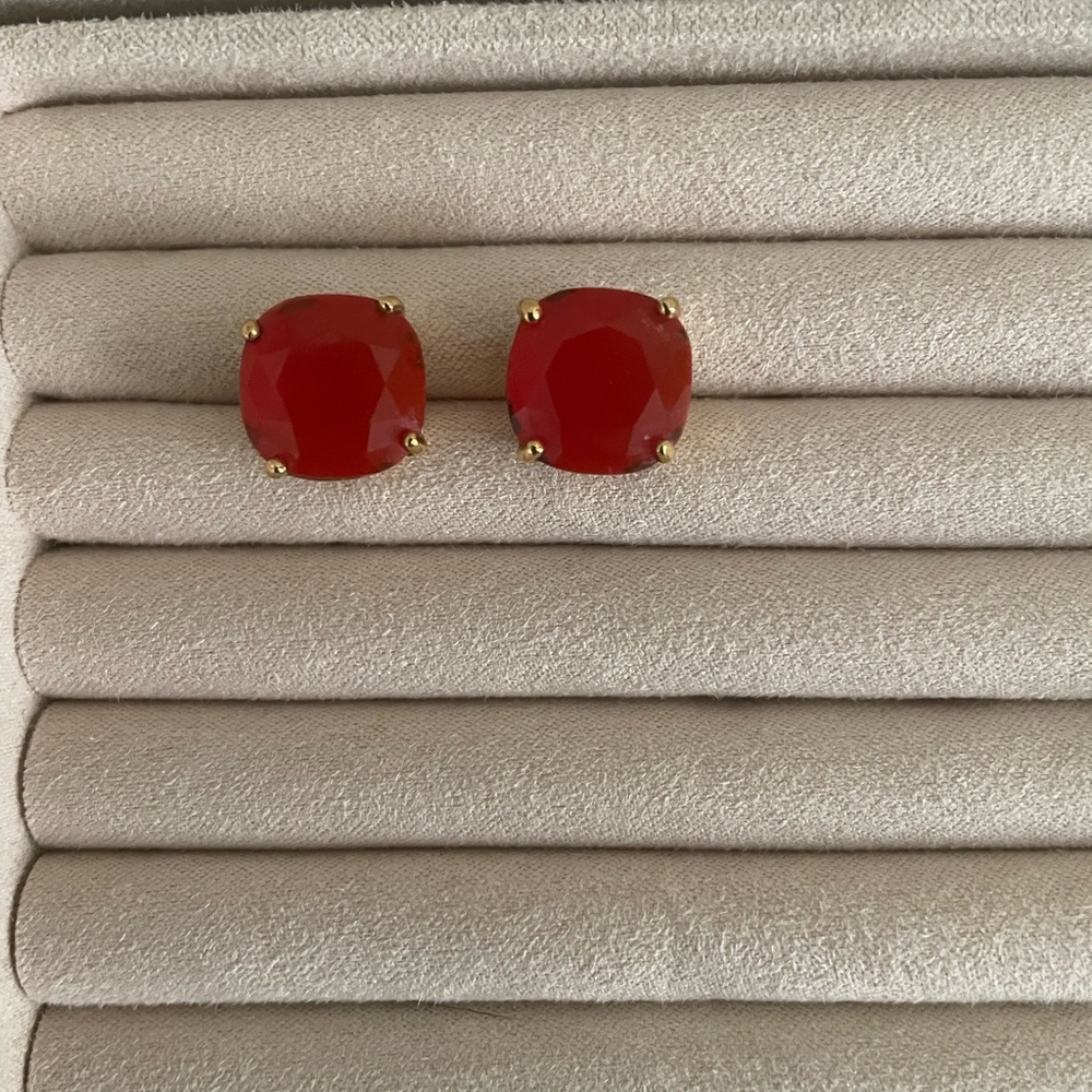 Kate Spade Square Stud Red